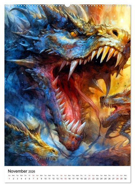 Produktbild: Medieval Drakes (Wall Calendar 2026 DIN A2 portrait), CALVENDO 12 Month Wall Calendar