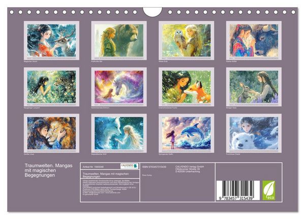 Produktbild: Traumwelten. Mangas mit magischen Begegnungen (Wandkalender 2026 DIN A4 quer), CALVENDO Monatskalender