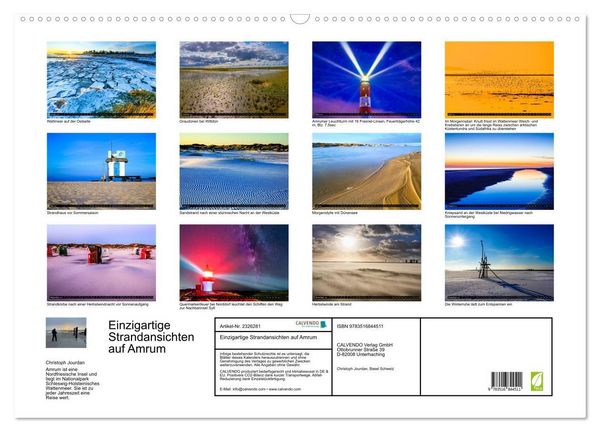Produktbild: Einzigartige Strandansichten auf Amrum (Wandkalender 2027 DIN A2 quer), CALVENDO Monatskalender