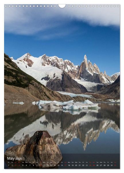 Produktbild: Majestic Mountains Cerro Torre & Fitzroy Patagonia / UK-Version (Wall Calendar 2026 DIN A3 portrait), CALVENDO 12 Month Wall Calendar