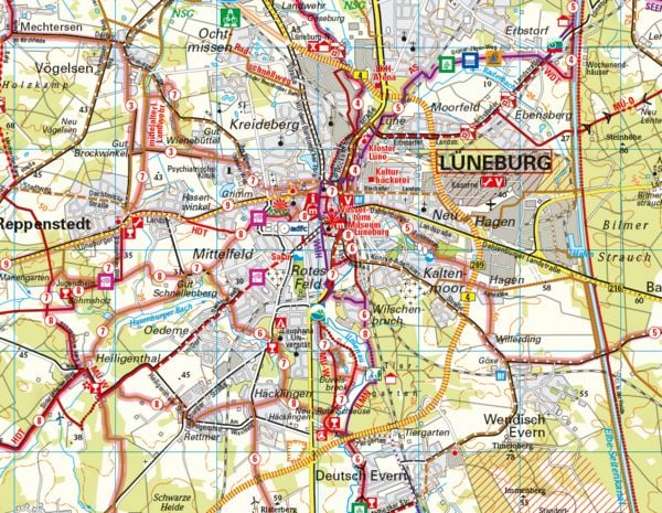 Produktbild: ADFC-Regionalkarte Lüneburger Heide, 1:75.000, mit Tagestourenvorschlägen, reiß- und wetterfest, E-Bike-geeignet, GPS-Tracks Download