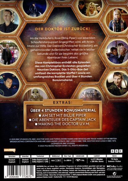 Produktbild: Doctor Who - Christopher Eccleston: Der komplette 9.Doktor (Staffel 1) [5 DVDs]