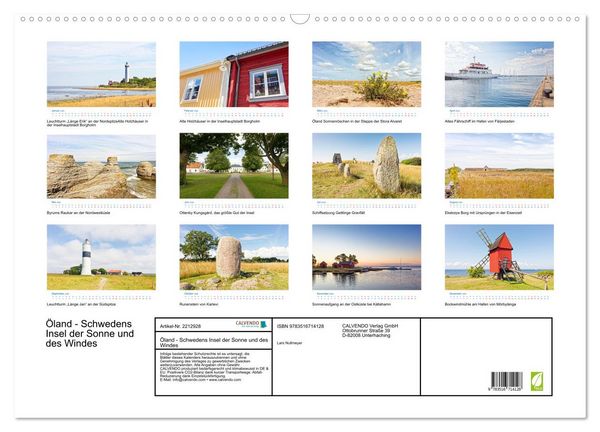 Produktbild: &Ouml;land - Schwedens Insel der Sonne und des Windes (Wandkalender 2026 DIN A2 quer), CALVENDO Monatskalender