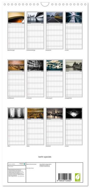 Produktbild: Familienplaner 2026 - berlin specials mit 5 Spalten (Wandkalender, 21 x 45 cm) CALVENDO