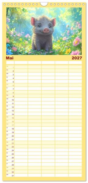 Produktbild: Familienplaner 2027 - Willkommen im Wunderwald. Zauberhafte Abenteuer mit tierischen Freunden mit 5 Spalten (Wandkalender, 21 x 45 cm) CALVENDO