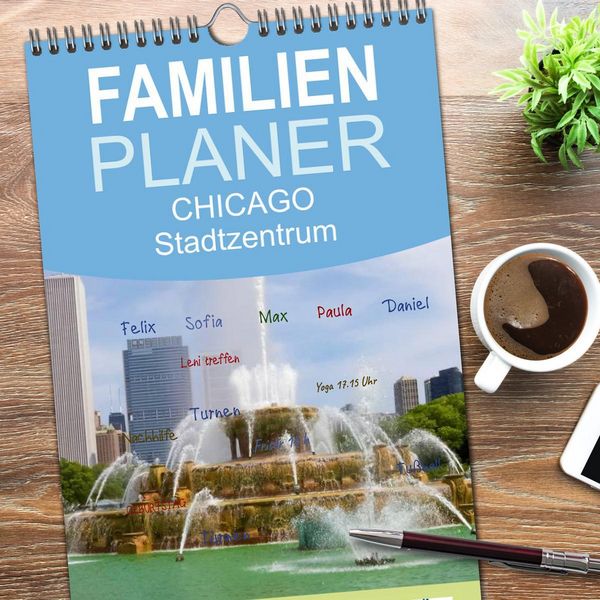 Produktbild: Familienplaner 2026 - CHICAGO Stadtzentrum mit 5 Spalten (Wandkalender, 21 x 45 cm) CALVENDO
