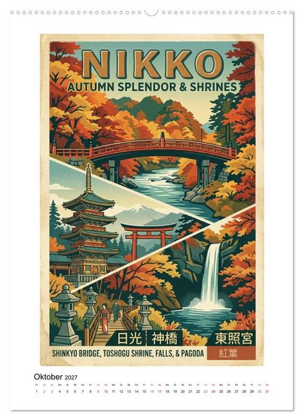 Produktbild: Sehnsucht Japan &ndash; Die Mid-Century Collection (hochwertiger Premium Wandkalender 2027 DIN A2 hoch), Kunstdruck in Hochglanz