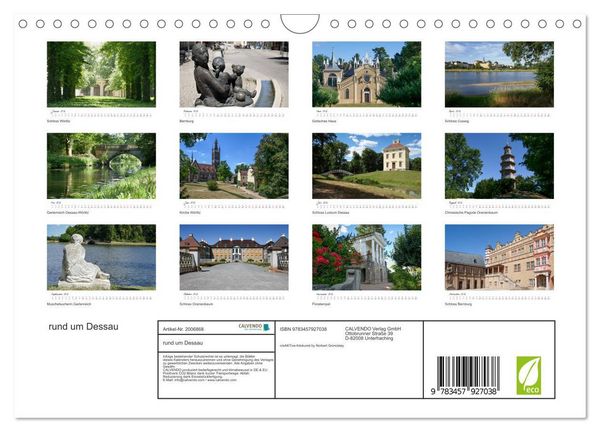 Produktbild: rund um Dessau (Wandkalender 2026 DIN A4 quer), CALVENDO Monatskalender