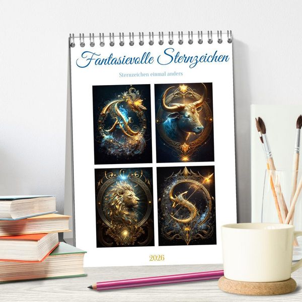 Produktbild: Fantasievolle Sternzeichen (Tischkalender 2026 DIN A5 hoch), CALVENDO Monatskalender