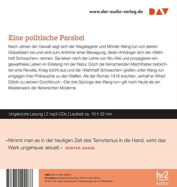 Produktbild: Die drei Spr&uuml;nge des Wang-lun