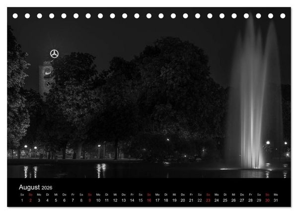 Produktbild: Stuttgart bei Nacht (Tischkalender 2026 DIN A5 quer), CALVENDO Monatskalender
