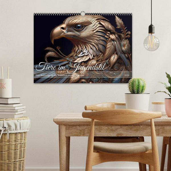 Produktbild: Tiere im Jugendstil - Eine Hommage an die Sch&ouml;nheit des Art Nouveau (Wandkalender 2026 DIN A3 quer), CALVENDO Monatskalender
