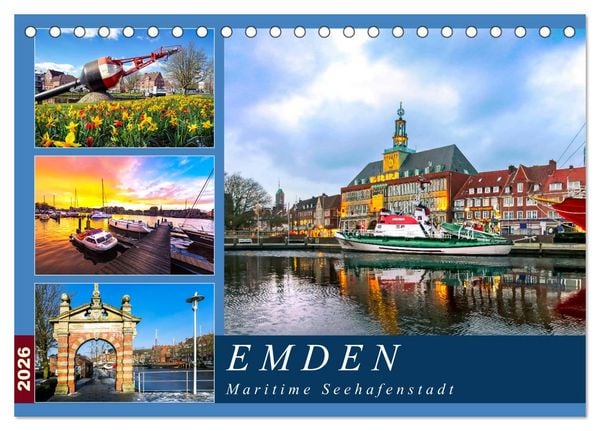 Produktbild: EMDEN maritime Seehafenstadt (Tischkalender 2026 DIN A5 quer), CALVENDO Monatskalender