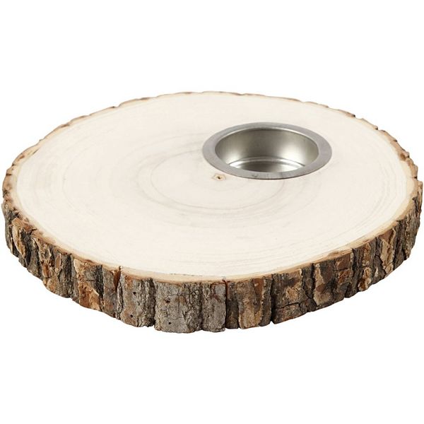 Produktbild: Creativ Company Teelichthalter, Holz, D 14-16 cm, Dicke 19 mm, 1 Stk