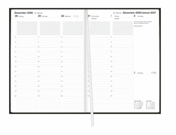 Produktbild: Terminer A5, Struktur schwarz 2027