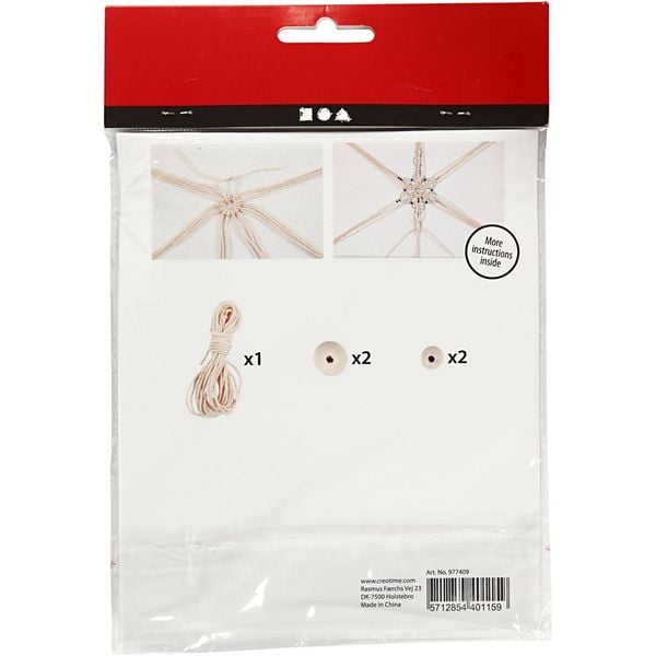 Produktbild: Creativ Company DIY Sets Macram&eacute; Mini Kreativ Set, Schneeflocke aus Makramee, H 10 cm, Kreativ Box