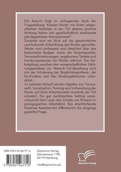 Produktbild: Tiergest&uuml;tzte Intervention mit Rindern: Die Chance, als Nutztier eine Pers&ouml;nlichkeit zu erhalten