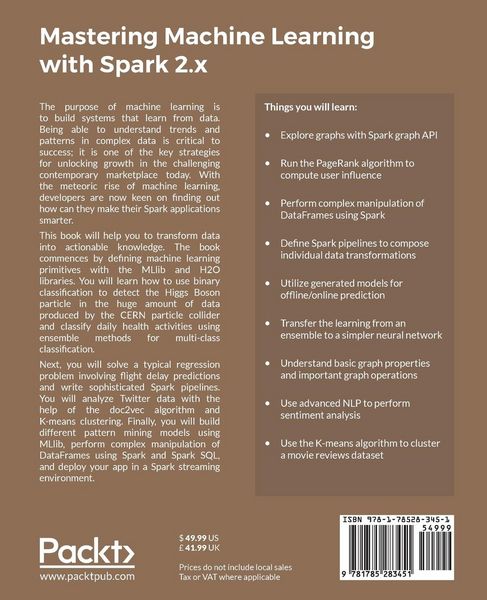 Produktbild: Mastering Machine Learning with Spark 2.x