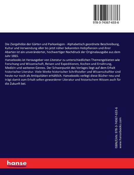 Produktbild: Die Ziergeh&ouml;lze der G&auml;rten und Parkanlagen
