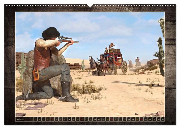 Produktbild: Wild West Outlaws (Wandkalender 2026 DIN A2 quer), CALVENDO Monatskalender
