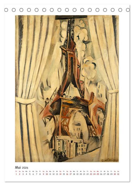Produktbild: Eiffelturm - Robert Delaunay (Tischkalender 2026 DIN A5 hoch), CALVENDO Monatskalender