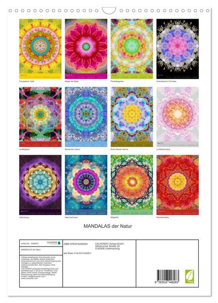 Produktbild: MANDALAS der Natur (Wandkalender 2026 DIN A3 hoch), CALVENDO Monatskalender