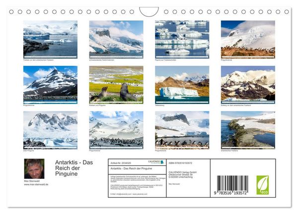 Produktbild: Antarktis - Das Reich der Pinguine (Wandkalender 2026 DIN A4 quer), CALVENDO Monatskalender