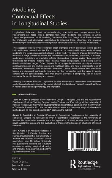 Produktbild: Modeling Contextual Effects in Longitudinal Studies