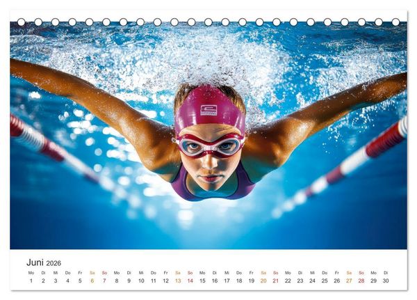 Produktbild: Schwimmen - Bahn f&uuml;r Bahn (Tischkalender 2026 DIN A5 quer), CALVENDO Monatskalender