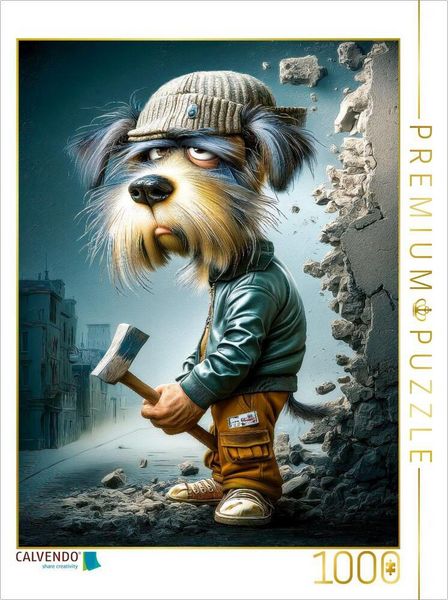 Produktbild: CALVENDO Puzzle Mit meiner Muskelkraft bin ich der ideale Baumeister | 1000 Teile Lege-Gr&ouml;&szlig;e 64x48cm Foto-Puzzle f&uuml;r gl&uuml;ckliche Stunden