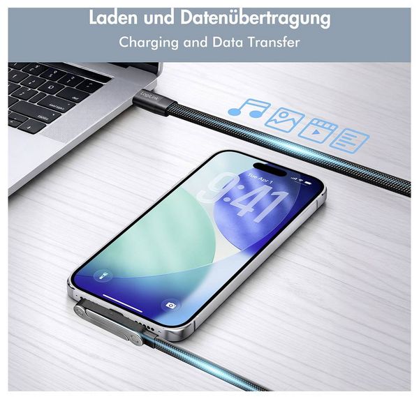 Produktbild: LogiLink USB-C&reg; Kabel USB 2.0 USB-C&reg; Stecker 1.5 m Schwarz CU0450