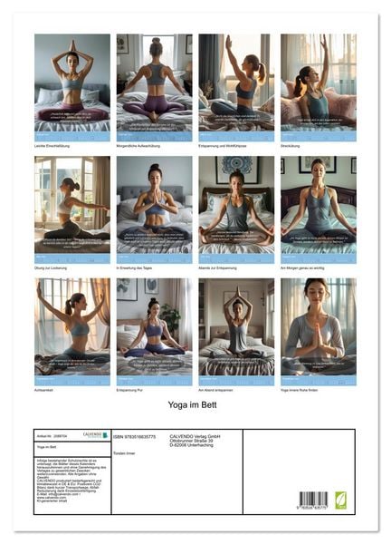 Produktbild: Yoga im Bett (Wandkalender 2026 DIN A2 hoch), CALVENDO Monatskalender