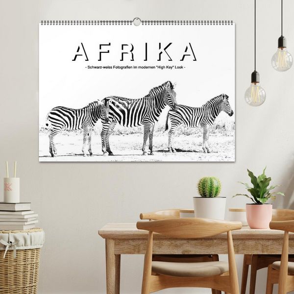 Produktbild: AFRIKA - Schwarz-weiss Fotografien im modernen "High Key" Look (Wandkalender 2026 DIN A2 quer), CALVENDO Monatskalender