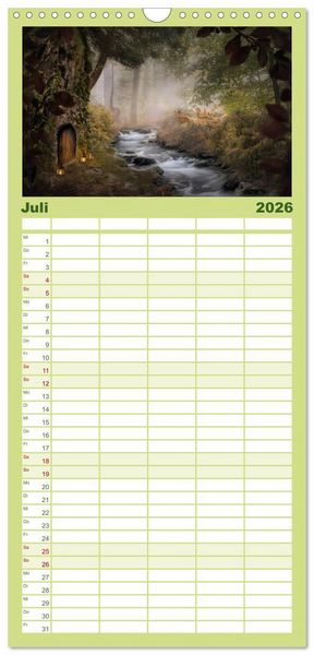 Produktbild: Familienplaner 2026 - Waldgeheimnisse mit 5 Spalten (Wandkalender, 21 x 45 cm) CALVENDO