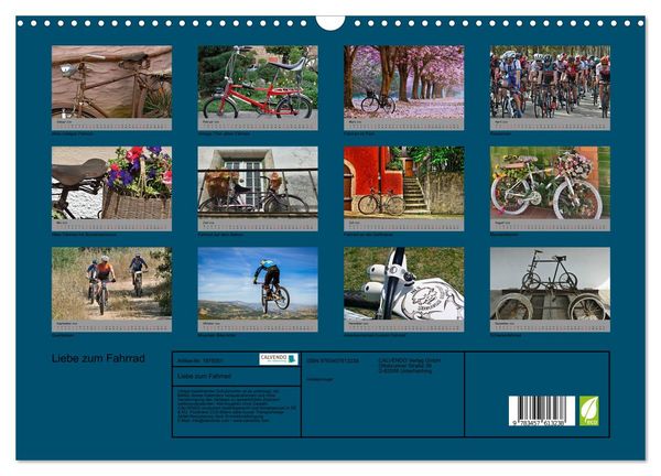 Produktbild: Liebe zum Fahrrad (Wandkalender 2026 DIN A3 quer), CALVENDO Monatskalender