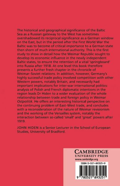 Produktbild: The Baltic States and Weimar Ostpolitik