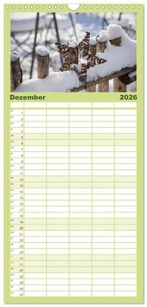 Produktbild: Familienplaner 2026 - Mein Jahr im Landhausgarten mit 5 Spalten (Wandkalender, 21 x 45 cm) CALVENDO