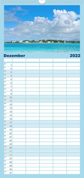 Produktbild: Familienplaner Inselparadies Mauritius (Wandkalender 2022 , 21 cm x 45 cm, hoch)