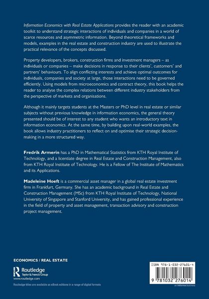 Produktbild: Information Economics with Real Estate Applications