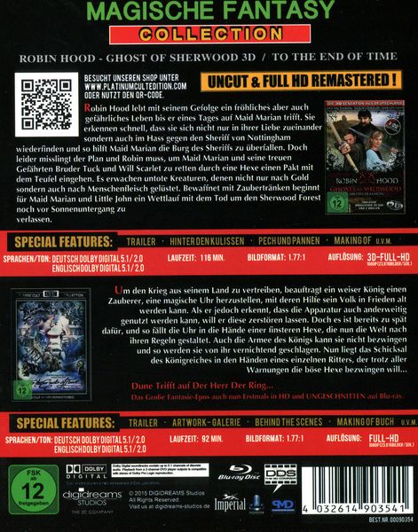 Produktbild: Fantasy Collection - Robin Hood - Ghosts of Sherwood 3D/To the Ends of Time - Uncut & Full HD Remastered (+ Blu-ray 3D)