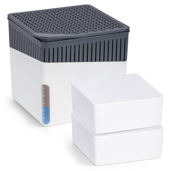 Produktbild: Raumentfeuchter Mod. Cube Wei&szlig; 1000 g mit Nachf&uuml;ller, beugt Schimmel und Ger&uuml;chen vor