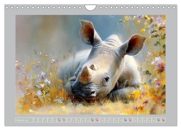 Produktbild: Nash&ouml;rner. M&auml;chtige Rhinos in der Grassavanne (Wandkalender 2027 DIN A4 quer), CALVENDO Monatskalender