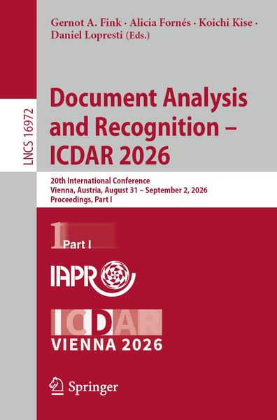 Produktbild: Document Analysis and Recognition - ICDAR 2026