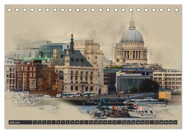 Produktbild: Traumhaftes London (Tischkalender 2026 DIN A5 quer), CALVENDO Monatskalender