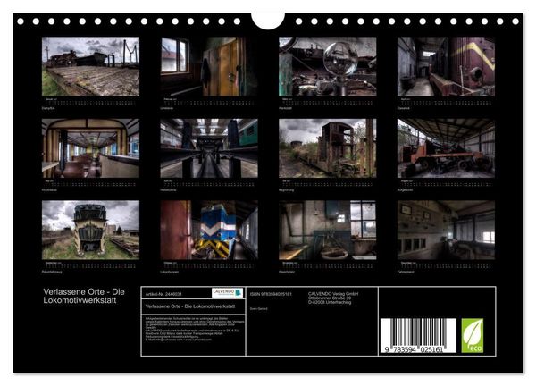 Produktbild: Verlassene Orte - Die Lokomotivwerkstatt (Wandkalender 2027 DIN A4 quer), CALVENDO Monatskalender