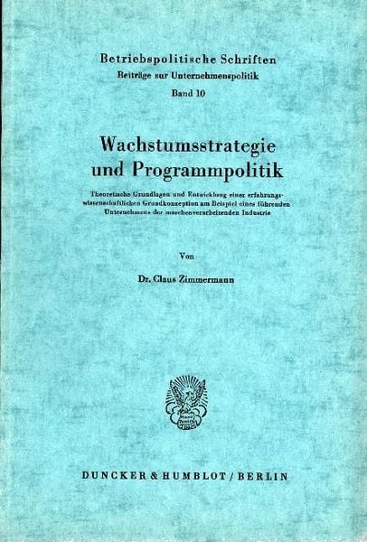 Produktbild: Wachstumsstrategie und Programmpolitik.
