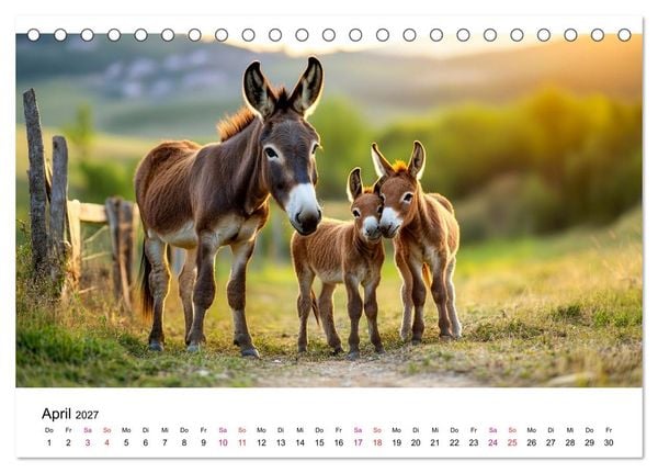 Produktbild: Esel - neugierige Typen (Tischkalender 2027 DIN A5 quer), CALVENDO Monatskalender