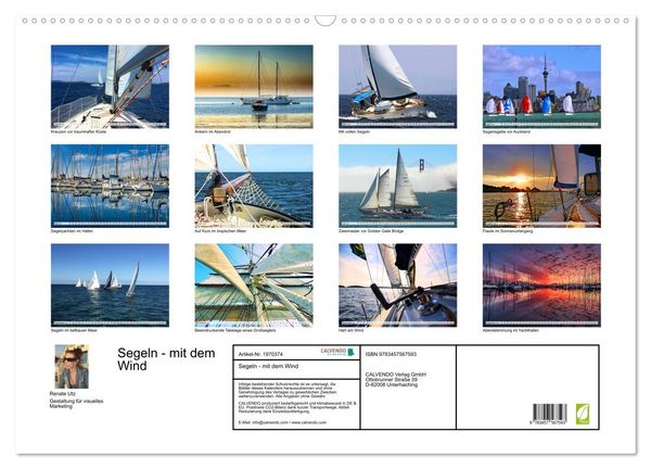 Produktbild: Segeln - mit dem Wind (Wandkalender 2026 DIN A2 quer), CALVENDO Monatskalender