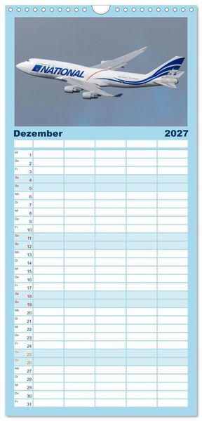 Produktbild: Familienplaner 2027 - Flieger von Boeing mit 5 Spalten (Wandkalender, 21 x 45 cm) CALVENDO