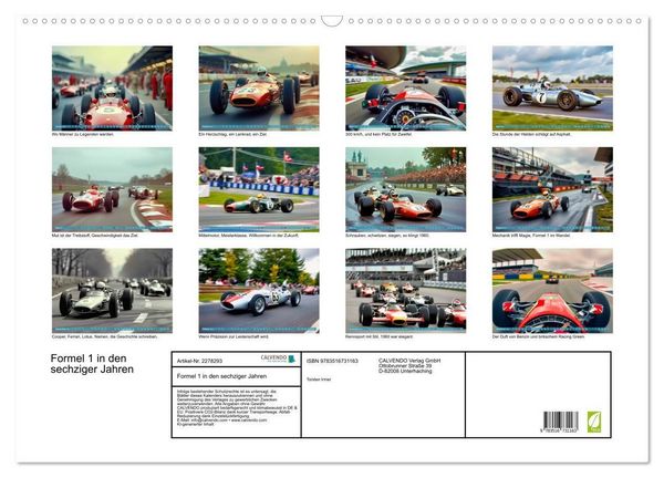Produktbild: Formel 1 in den sechziger Jahren (Wandkalender 2026 DIN A2 quer), CALVENDO Monatskalender
